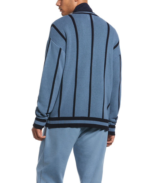 Pinstripe Cardigan (Bluestone) 