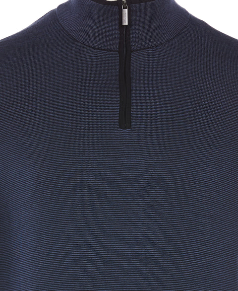 Quarter Zip Mock Neck Sweater (Coastal Fjord) 