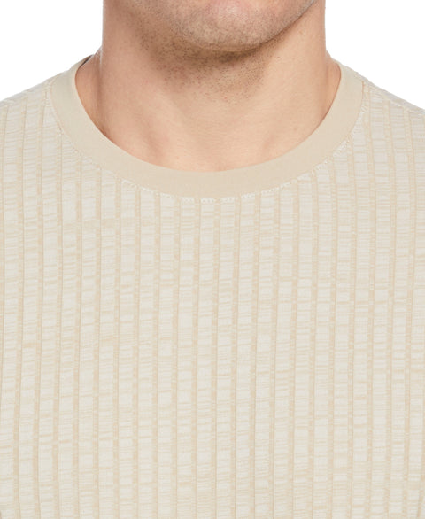 Rib Knit Crew Neck Tee