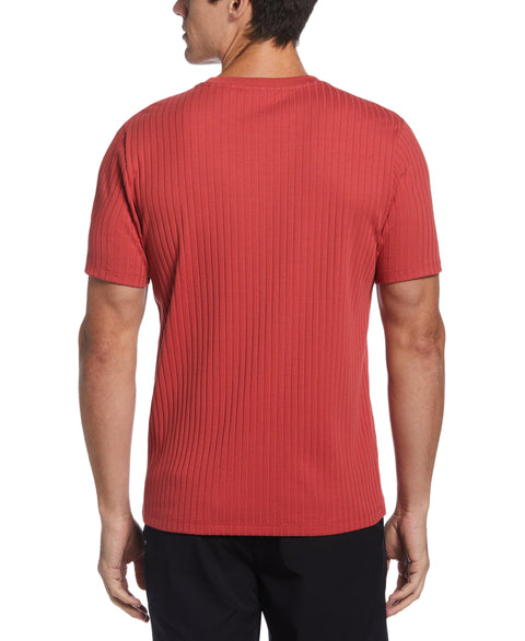 Rib Knit Crew Neck Tee (Cardinal) 