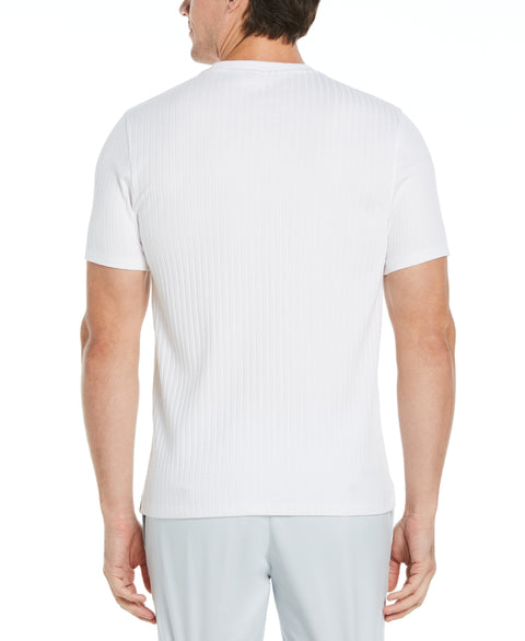 Rib Knit Crew Neck Tee Bright White Perry Ellis