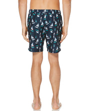 Sailboat Print Swim Short Powder Pink Perry Ellis