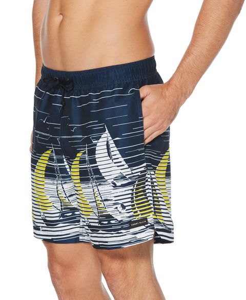 Sailboat Swim Short Medieval Blue Perry Ellis