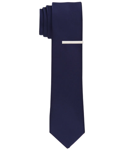 SATEEN SOLID SLIM TIE (Navy) 