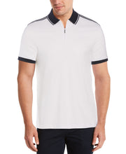 Shoulder Tape Zip Polo Bright White Perry Ellis