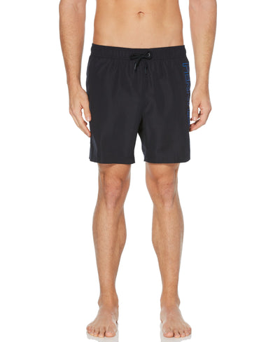 Side Stripe Logo Swim Short Navy Perry Ellis