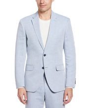 Slim Fit Blue Linen Blend Twill Suit