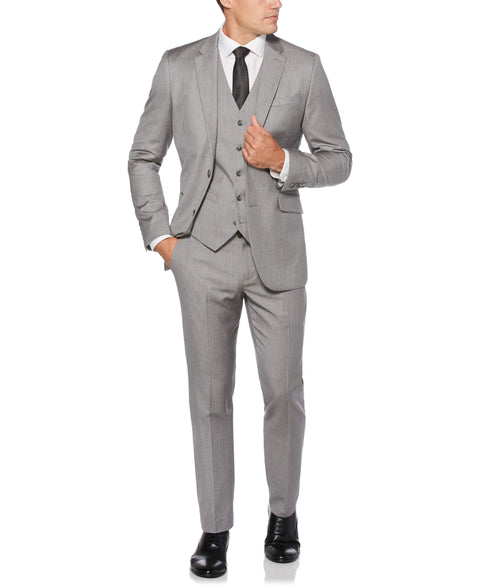 Slim Fit Herringbone Suit Jacket Brushed Nickel Perry Ellis