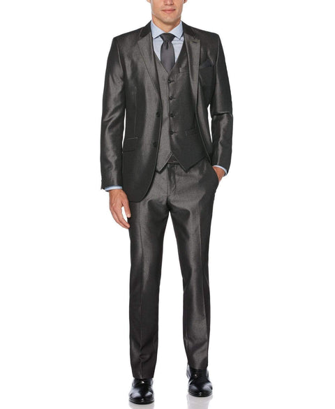 Slim Fit Iridescent Twill Suit Jacket Charcoal Perry Ellis