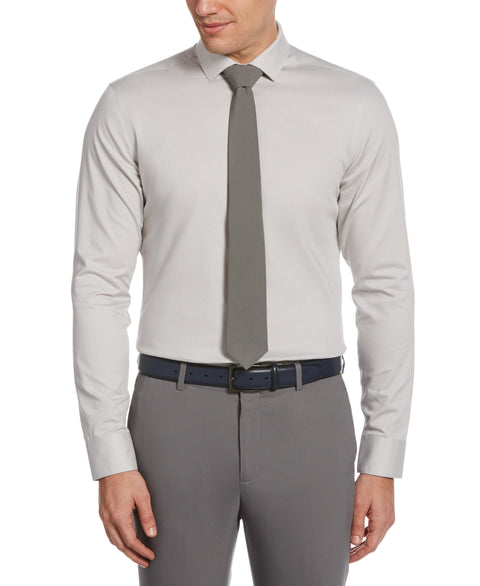 Slim Fit Light Gray Dress Shirt Heather Grey Perry Ellis