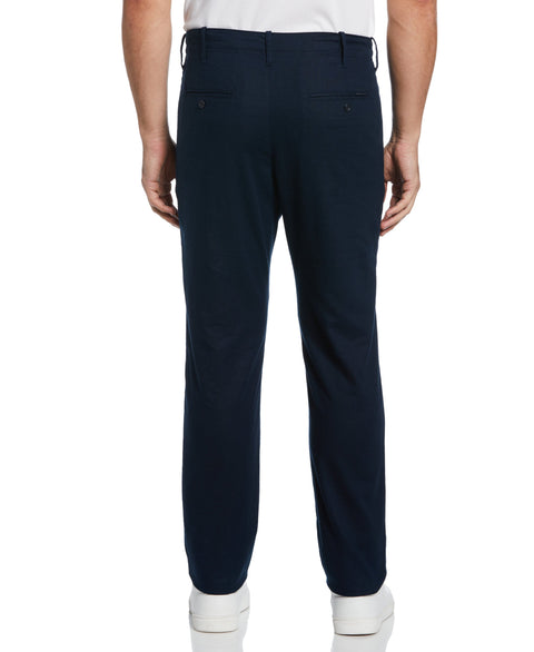 Slim Fit Linen Blend Stretch Pant (Dark Sapphire) 