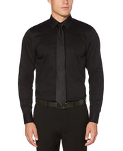 Slim Fit Non-Iron Solid Dress Shirt Black Perry Ellis