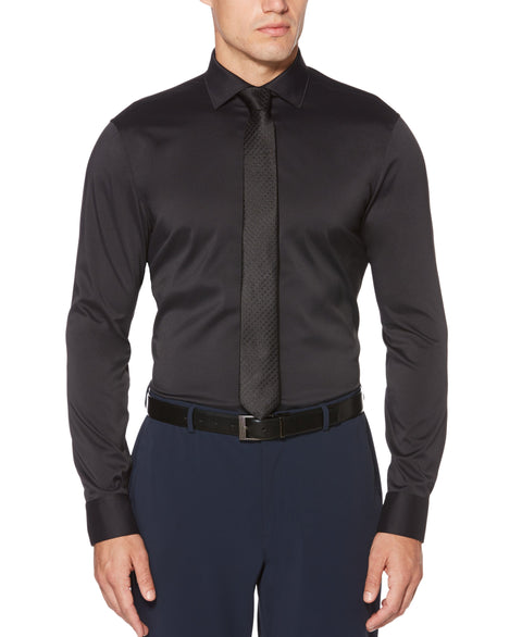 Slim Fit Non-Iron Tech Dress Shirt Black Perry Ellis