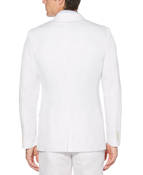 Slim Fit Solid Linen Suit Jacket Bright White Perry Ellis