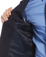 Slim Fit Stretch Plaid Washable Suit Jacket Navy Perry Ellis