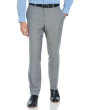 Slim Fit Tonal Plaid Suit Pant Bay Blue Perry Ellis