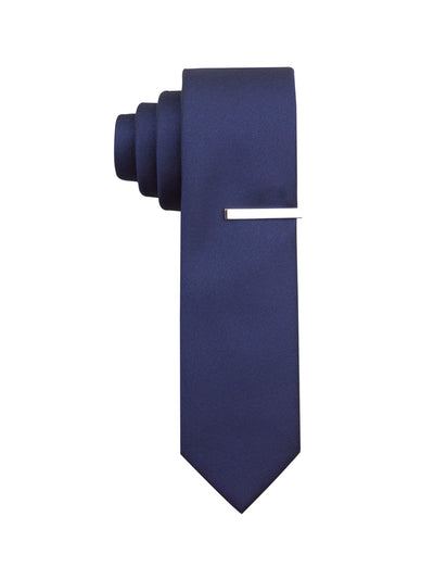 Slim Sable Solid Tie Navy Perry Ellis