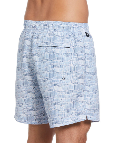 Striped Wave Swim Shorts (Dusty Blue) 