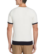 Tech Contrast Ribbed Crew Neck Sweater Tee (Cream) 