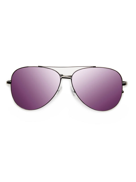 The Dual Color Sunglasses Gun/Dk Burgandy Perry Ellis