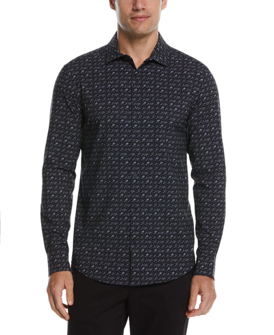 Total Stretch Geo Print Shirt (Black) 