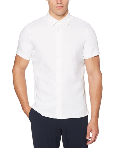 Total Stretch Slim Fit Solid Shirt Bright White Perry Ellis