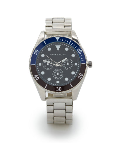 Two Toned Bezel Silver Bracelet Watch