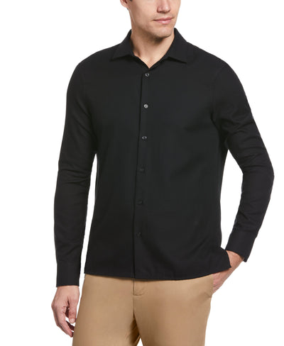 Untucked Geometric Dobby Shirt (Black) 