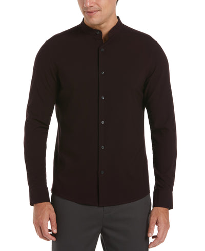 Untucked Solid Suede Twill Shirt (Port) 