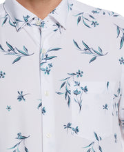 Untucked Total Stretch Floral Print Shirt (Bright White) 