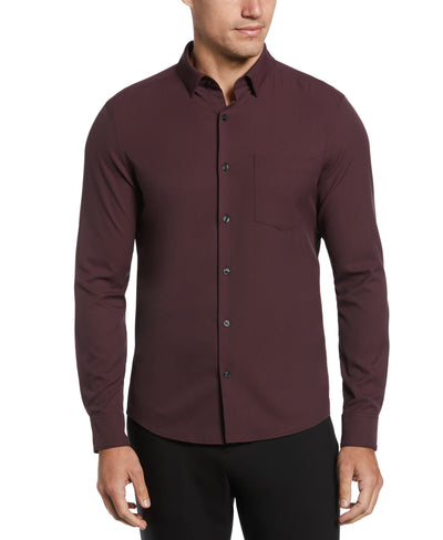 Untucked Total Stretch Slim Fit Solid Shirt (Fudge) 