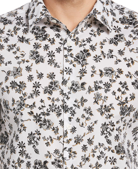 Untucked Water Floral Printed Shirt