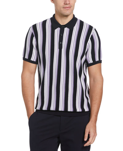 Vertical Stripe Polo (Dark Sapphire) 