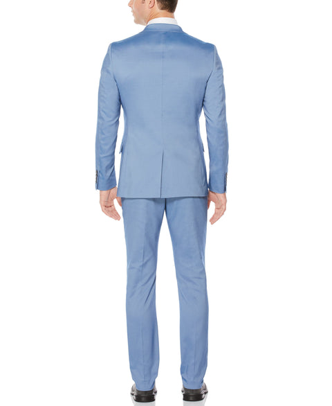 Very Slim Fit Iridescent Twill Suit Jacket Aegean Blue Perry Ellis