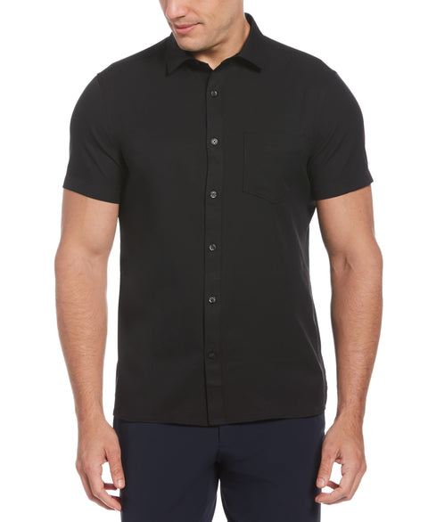 Total Stretch Big & Tall Solid Update Shirt (Black) 