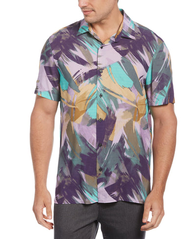 Big & Tall Brush Stroke Print Soft Shirt (Orchid Petal) 