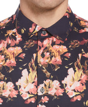 Stretch Floral Print Shirt (Dark Sapphire) 