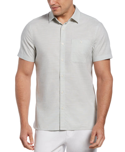 Big & Tall Dobby Slub Solid Shirt (Basil) 