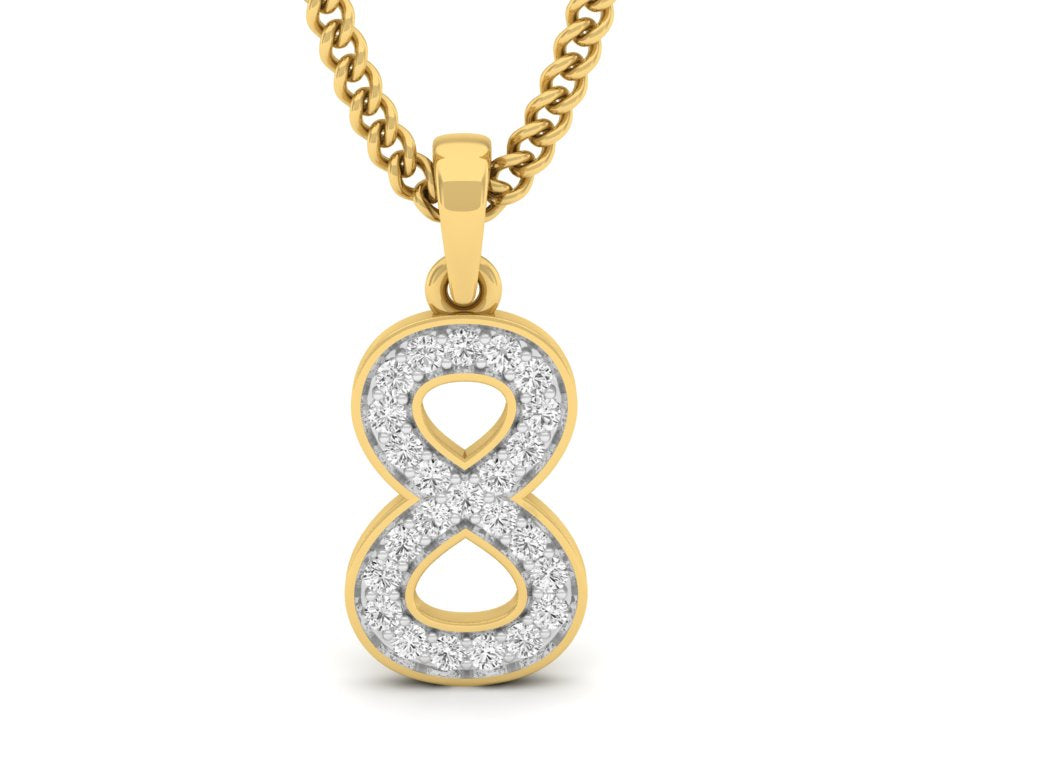 number 8 diamond pendant