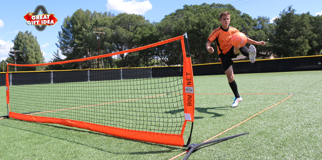 Portable soccer tennis and barrier net