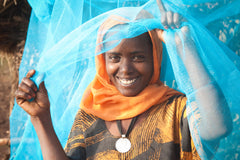 Lady with Net Against Malaria