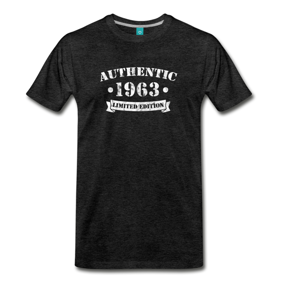 on a premium unisex T-shirt - charcoal gray