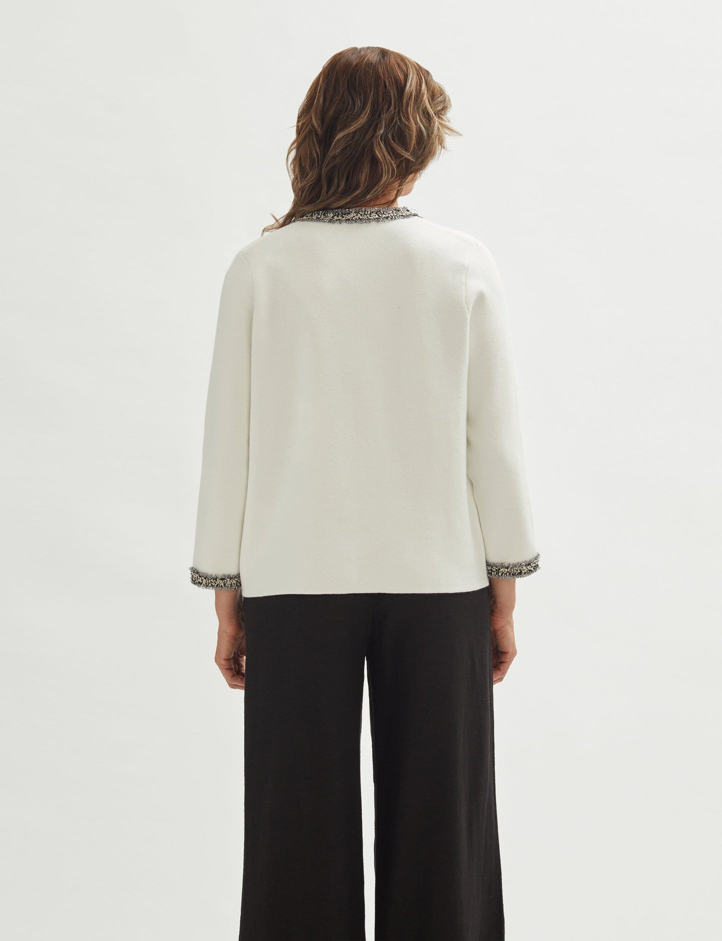 Knit Jacket with Frayed Trim by Shuuk