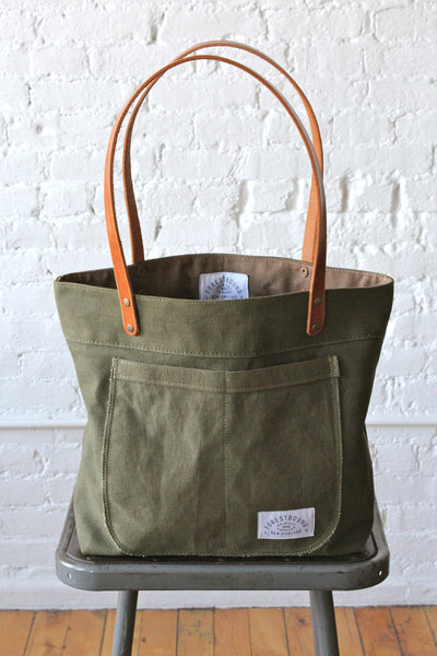 WWII era Military Canvas Pocket Tote Bag - FORESTBOUND