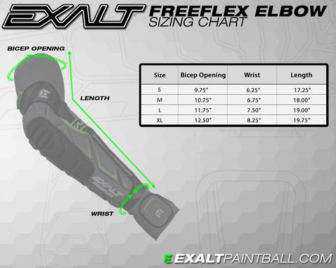 Exalt-Free-Flex-Paintball-Elbow- Pad-Sizing-Chart