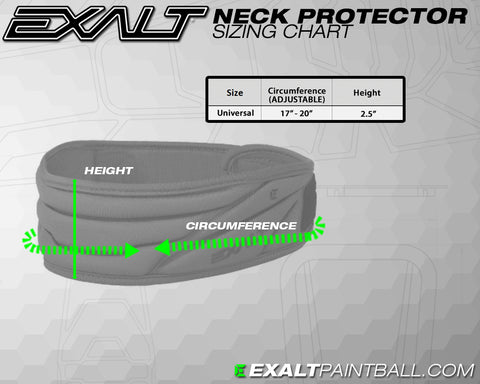 Exalt neck protector size chart