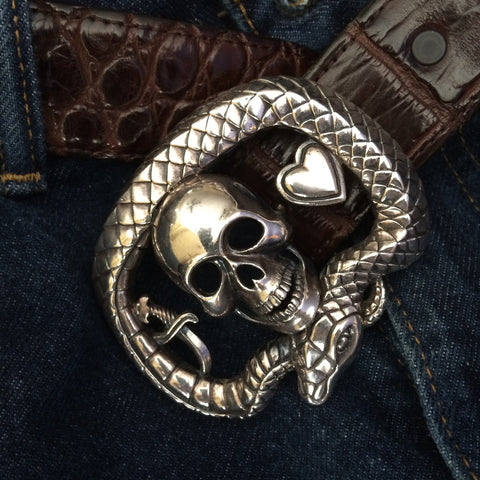 Well Worn #1314 Sterling Buckle - "Love and Death"