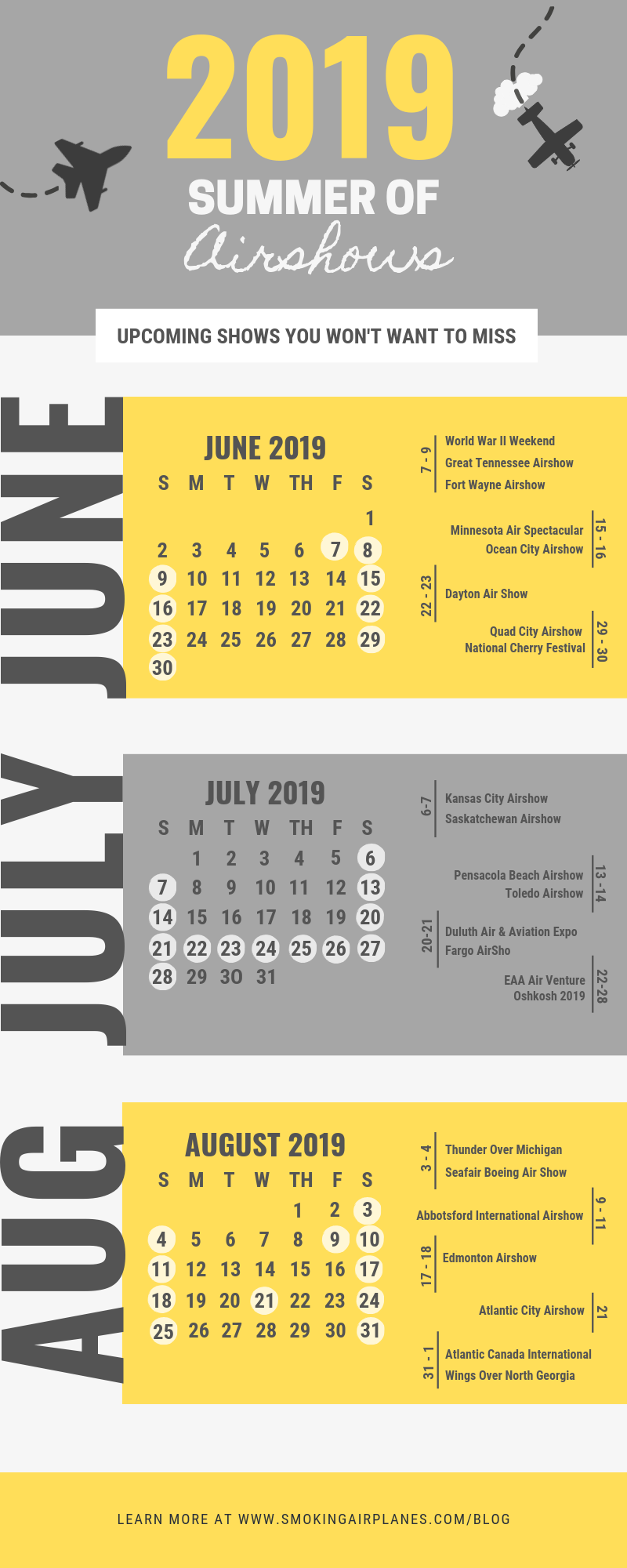 Summer 2019 Airshows Infographic