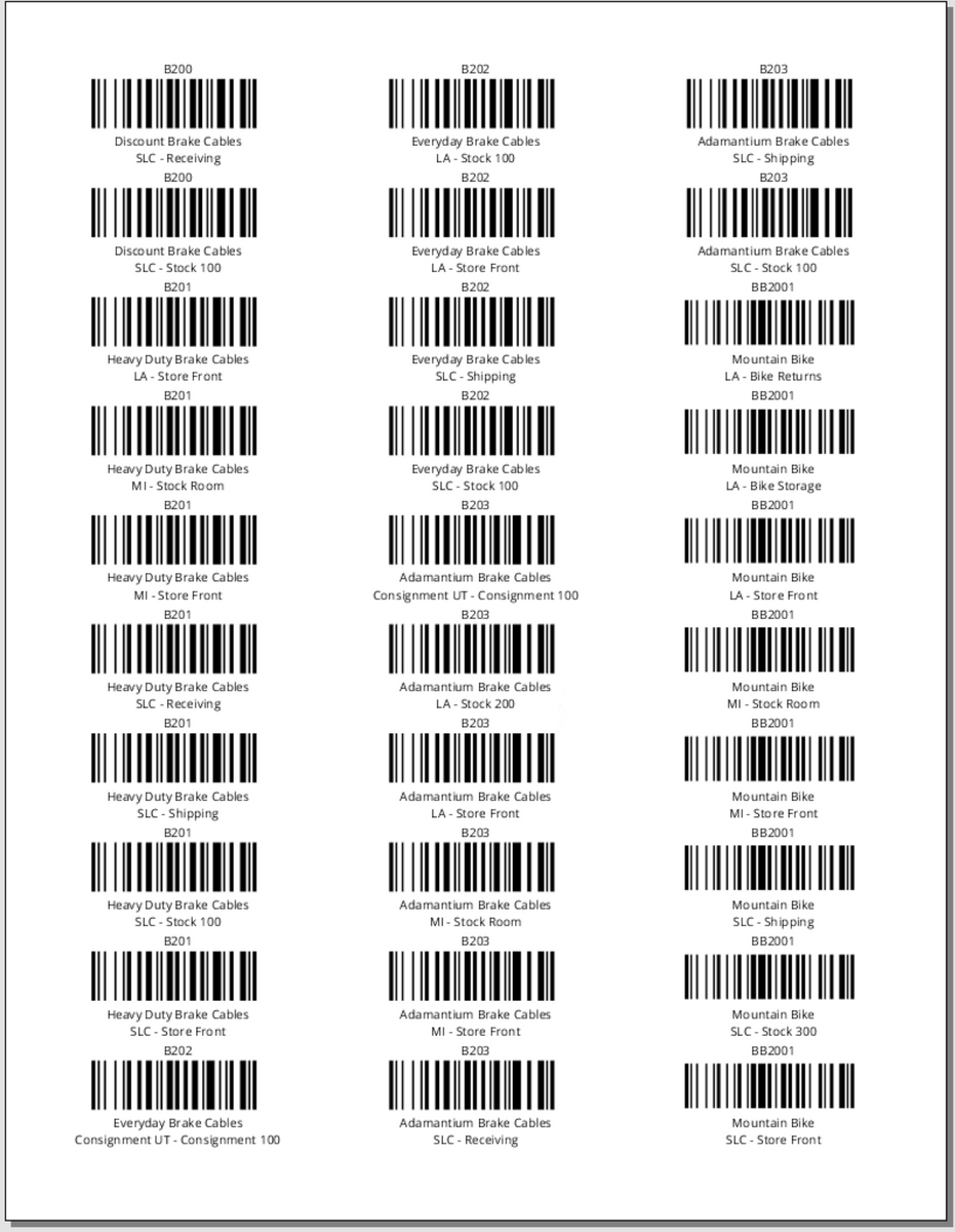 Barcode Label Template