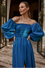 Love Story Smocked Off Shoulder Dress